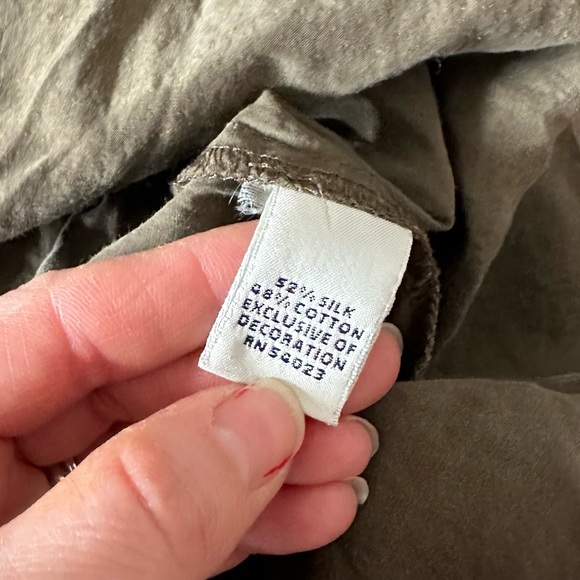 Banana Republic silk blend olive green empire waist button front dress - Picture 11 of 15